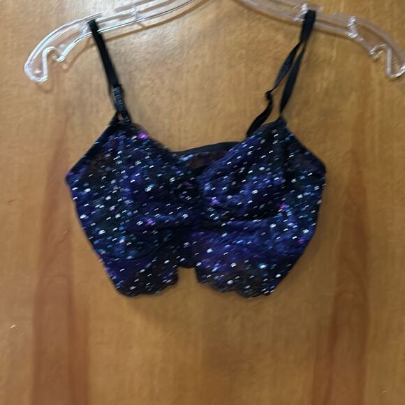 Pink bralette size medium space with tiny gems - Picture 1 of 3